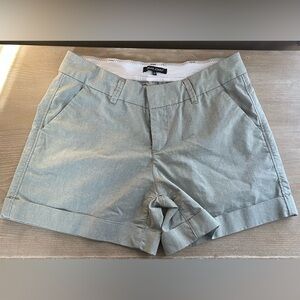 Dear John Women’s Green Chino Cuffed Shorts Gray Green Tan Preppy Staple; 30